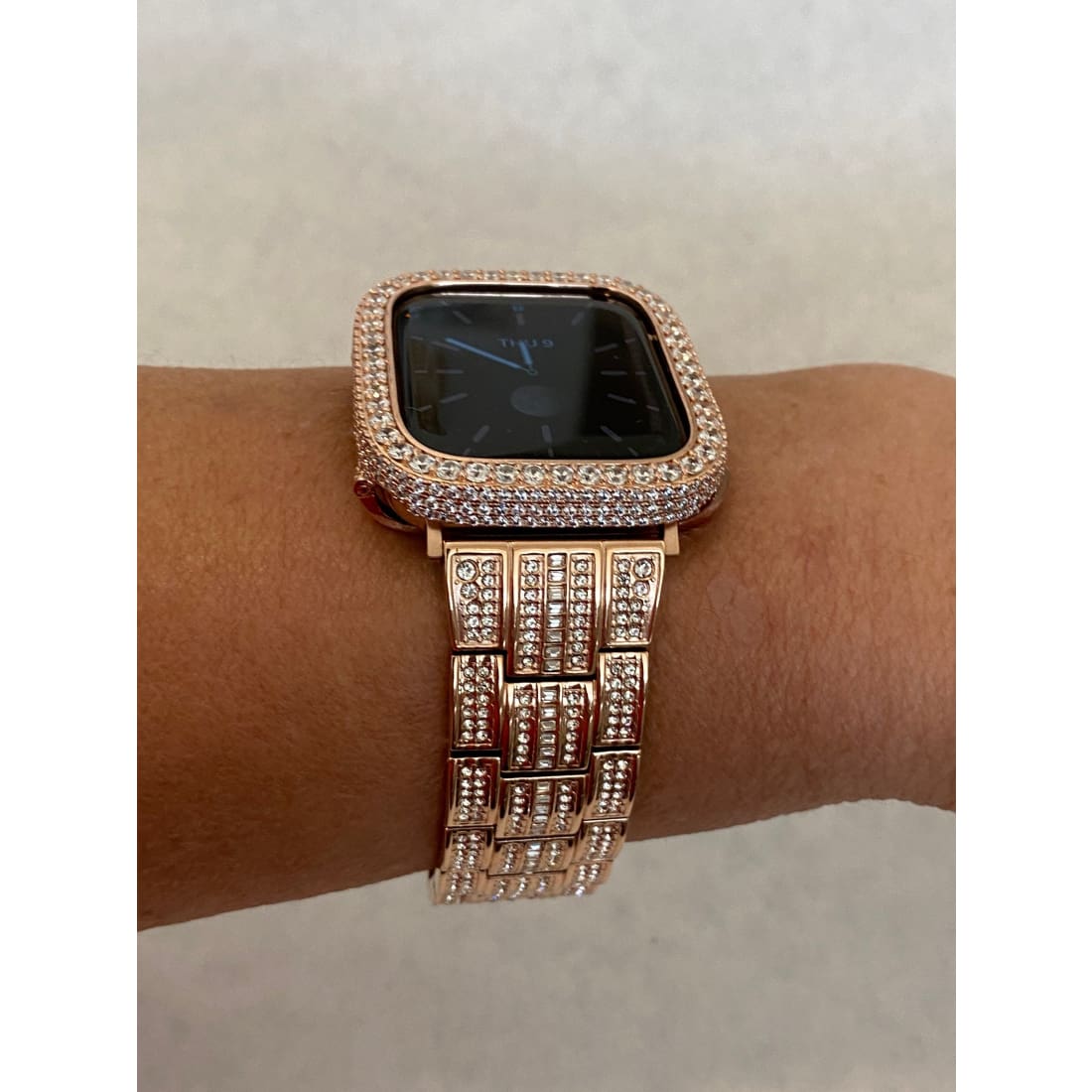 49mm Ultra Apple Watch Band 41mm 45mm Swarovski Crystals & or Rose Gold Lab Diamond Pave Bezel Cover 38mm-45mm Series 1-8 - 49mm apple