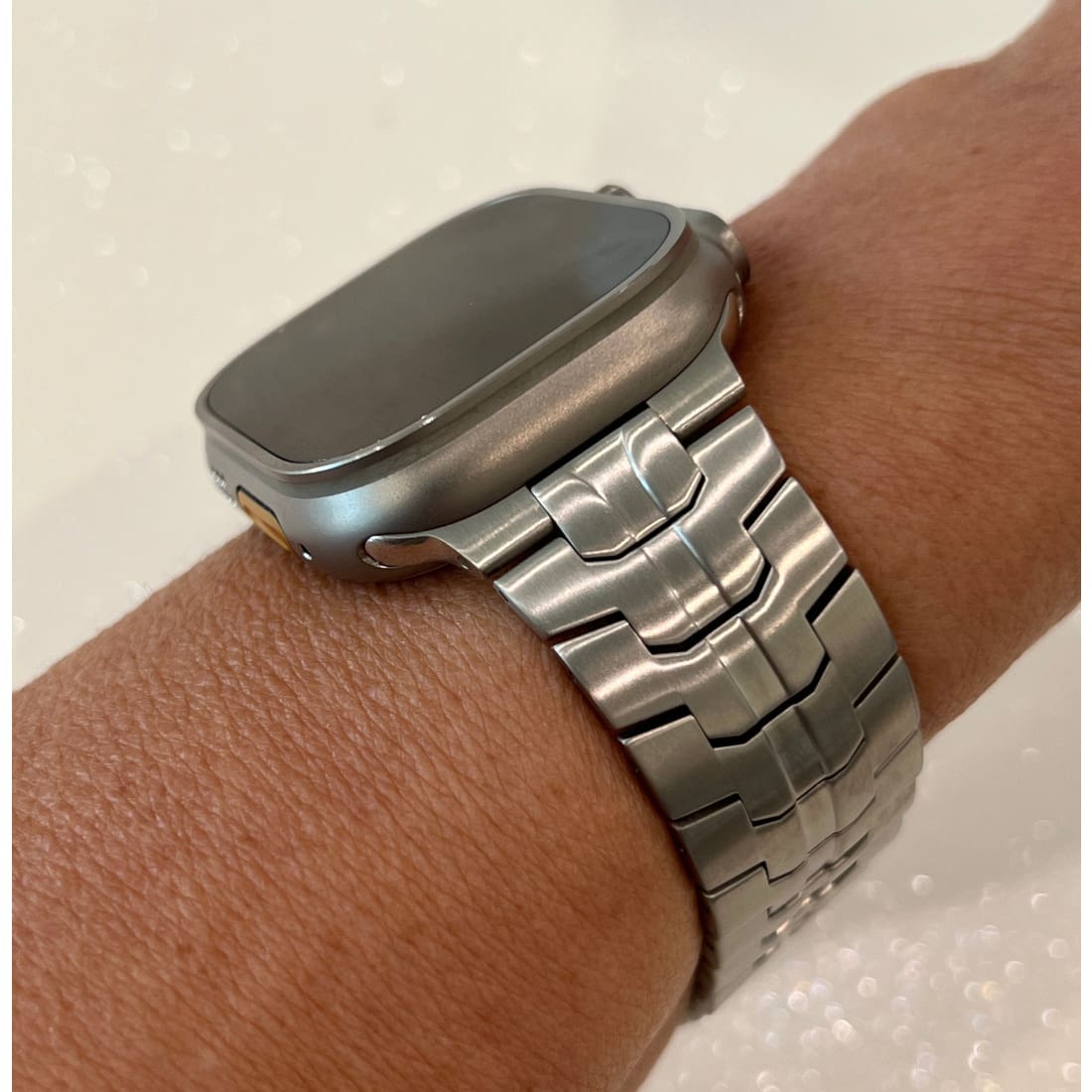 49mm Ultra Titanium Apple Watch Band Stainless Steel Buckle Ultra Apple Watch Band Men's Watch Band Silver - 49 apple watch, 49 apple