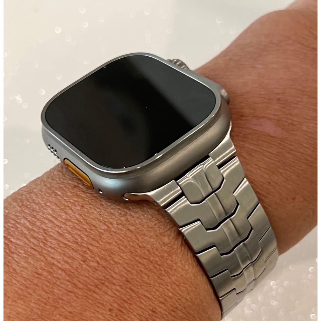 49mm Ultra Titanium Apple Watch Band Stainless Steel Buckle Ultra Apple Watch Band Men's Watch Band Silver - 49 apple watch, 49 apple