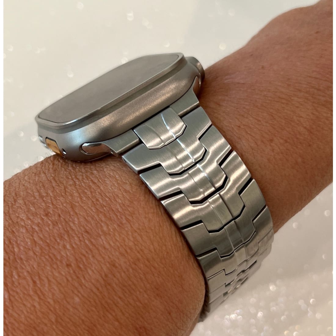 49mm Ultra Titanium Apple Watch Band Stainless Steel Buckle Ultra Apple Watch Band Men's Watch Band Silver - 49 apple watch, 49 apple