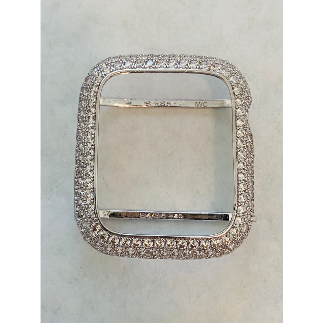 Apple Watch Band 41mm 45mm 49mm Ultra Silver Swarovski Crystals & or Apple Watch Cover Lab Diamond Bezel Smartwatch Bumper 38mm-44mm - 41mm
