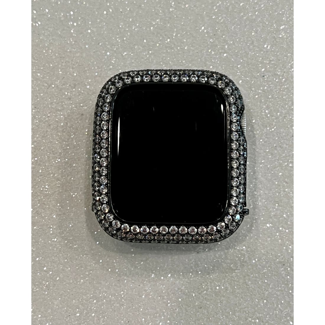Apple Watch Band Women Black Swarovski Crystals & or Apple Watch Cover Lab Diamonds Smartwatch Bumper Case Bling 38mm-49mm Ultra S1-8 SE -
