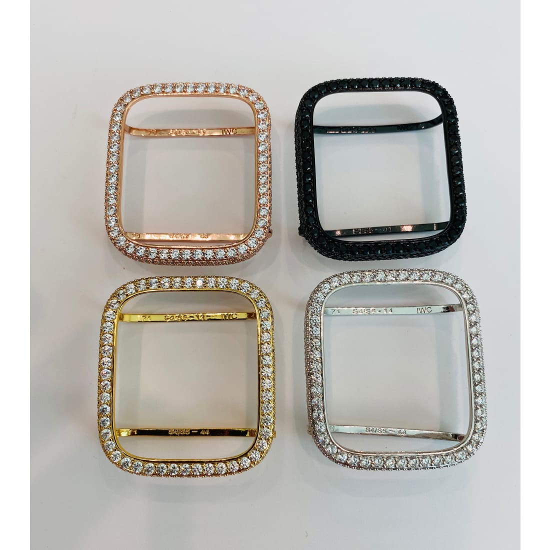 Apple Watch Bezel Cover 38mm-49mm Ultra with 2.5mm Lab Diamonds Silver Rose Gold Yellow Gold Black on Black Smartwatch Bumper - apple watch,