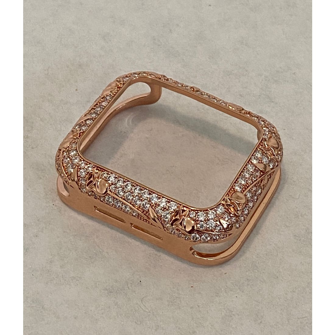 Apple Watch Bezel Cover 41mm 45mm Series 7-8 Swarovski Crystals Rose Gold Smartwatch Bumper Case Bling 38mm-44mm Series 2-8 - 41mm apple