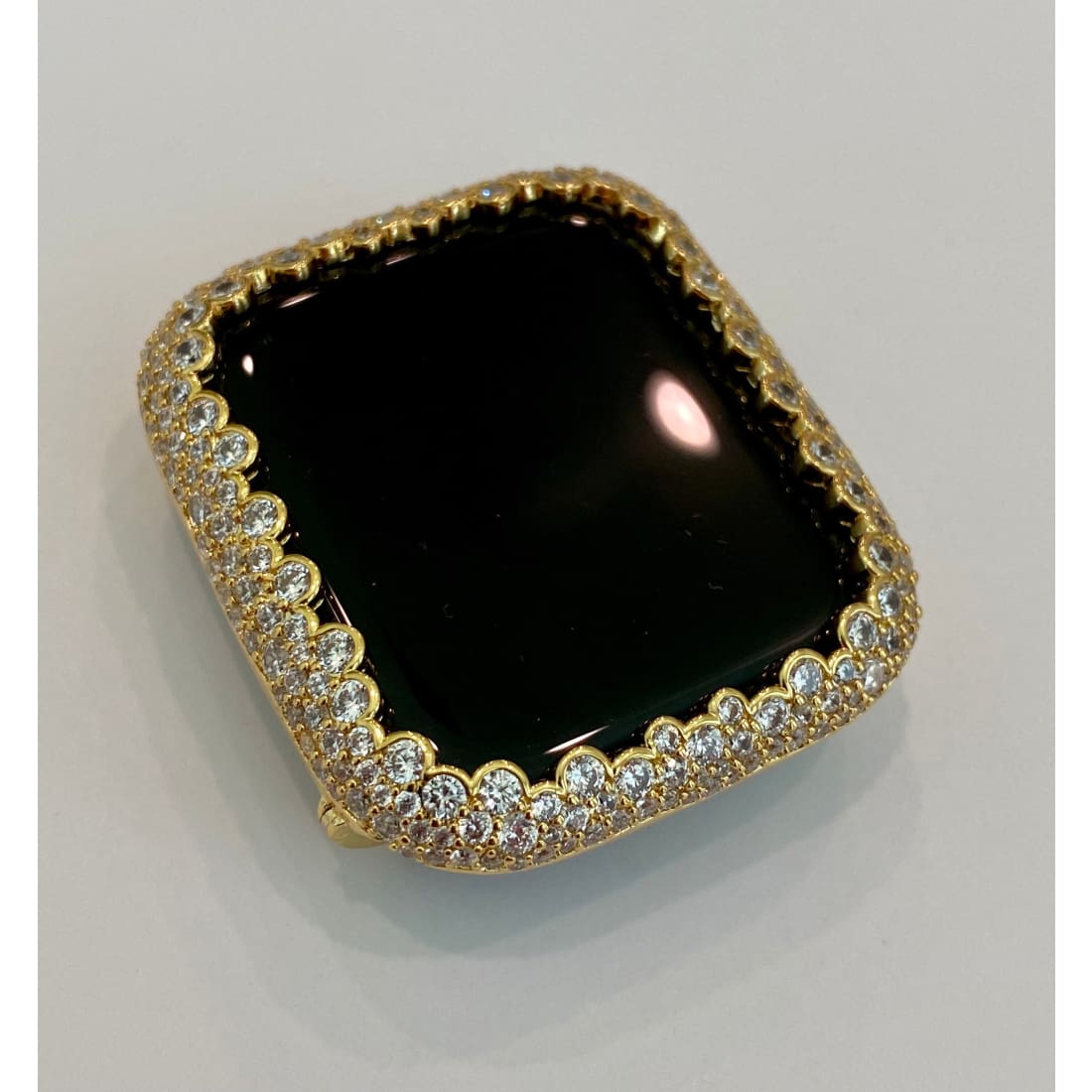 Apple Watch Case Cover 41mm 45mm 49mm Ultra Lab Diamond Bezel 38 40 42 44mm in Silver Rose Gold Yellow Gold Black on Black - 41mm apple