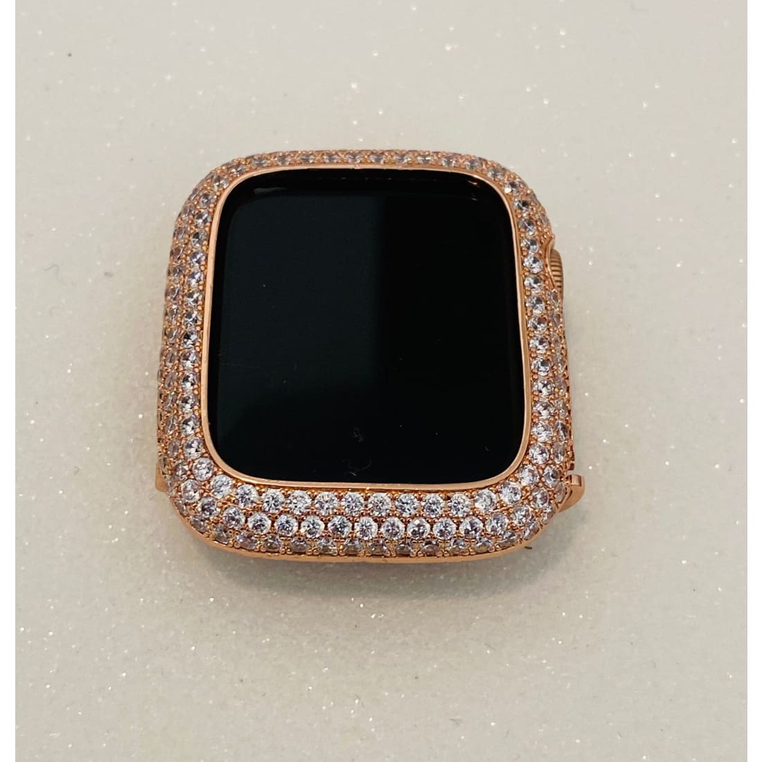 Apple Watch Cover 49mm Ultra Rose Gold Lab Diamond Bezel Case Smartwatch Bumper 38mm-45mm Iwatch Candy Bling - apple watch, apple watch
