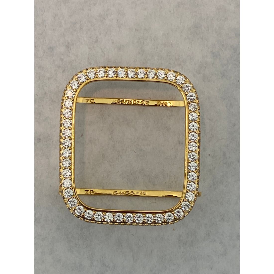 Apple Watch Cover Gold Lab Diamond Bezel Case Smartwatch Bumper Bling 38mm 40mm 41mm 42mm 44mm 45mm 49mm Ultra Series 1,2,3,4,5,6,7,8 SE -