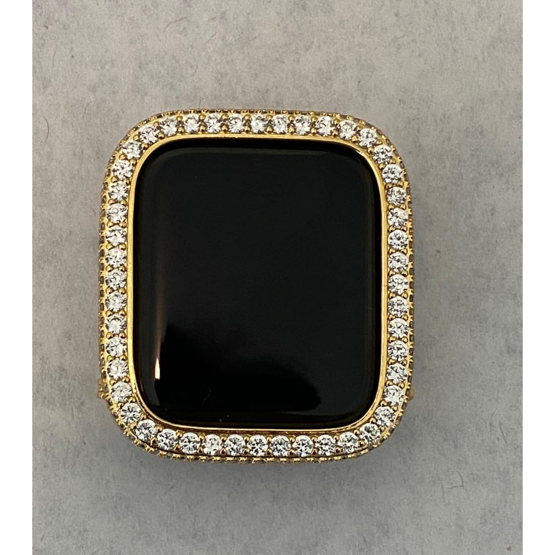 Apple Watch Cover Gold Lab Diamond Bezel Case Smartwatch Bumper Bling 38mm 40mm 41mm 42mm 44mm 45mm 49mm Ultra Series 1,2,3,4,5,6,7,8 SE -
