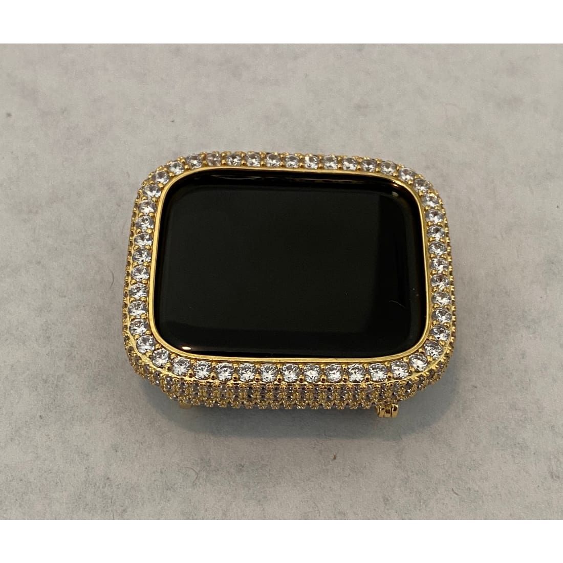 Apple Watch Cover Gold Lab Diamond Bezel Case Smartwatch Bumper Bling 38mm 40mm 41mm 42mm 44mm 45mm 49mm Ultra Series 1,2,3,4,5,6,7,8 SE -