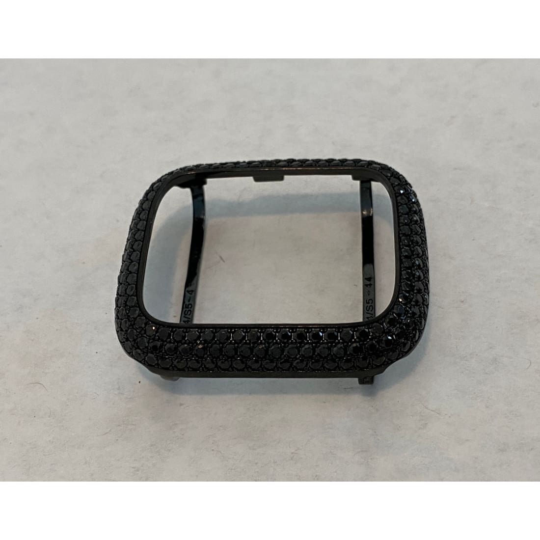 Black Apple Watch Band Rolex Style & or Apple Watch Cover Lab Diamond Bezel Case Smartwatch Bumper 38 40 41 42 44 45 49mm Ultra Bling - 44mm