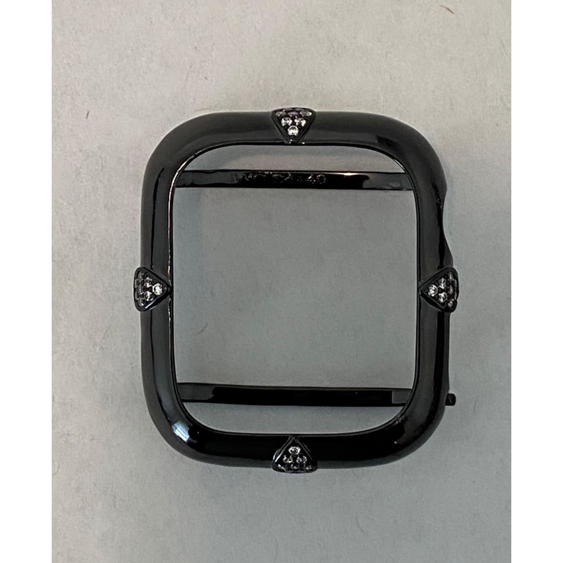 Black Apple Watch Bezel Cover Lab Diamond Crystal Iwatch Bling Ipad Iphone Case 40mm 44mm Gift for Her Him bzl - apple watch, apple watch