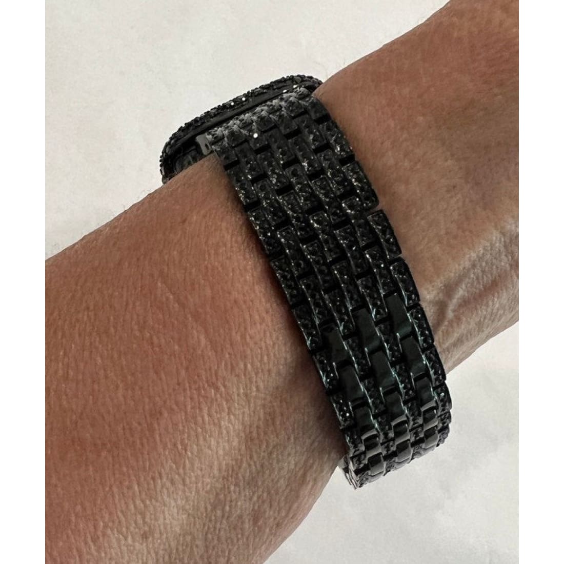 Custom Apple Watch Band Black Swarovski Crystal & or Apple Watch Cover Lab Diamond 38mm 40mm 41mm 42mm 44mm 45mm 49mm Ultra Smartwatch Bling