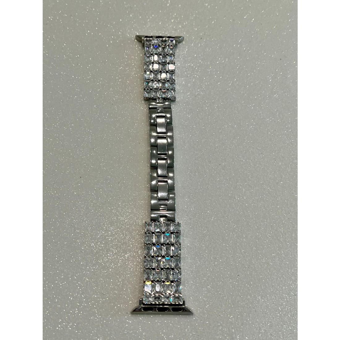 Custom Apple Watch Band Woman Baguette & Radiant Cut Swarovski Crystals Silver and or Apple Watch Cover Lab Diamond Bezel 38mm-49mm - 45mm