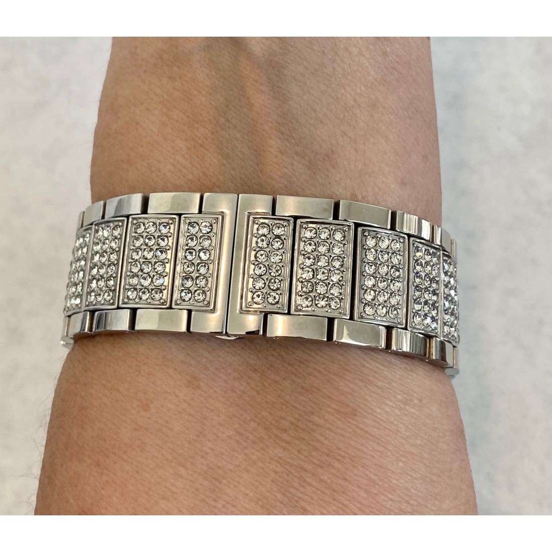 Designer Apple Watch Band Silver 38mm 40mm 41mm 42mm 44mm 45mm 49mm Ultra Swarovski Crystal & or Apple Watch Cover Lab Diamond Bezel Bling -