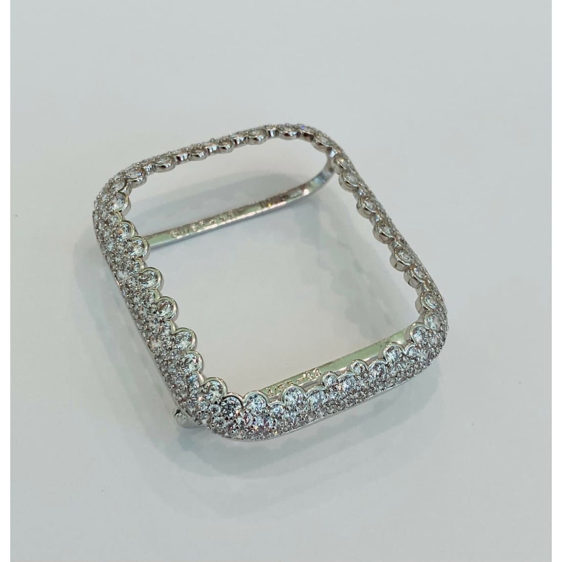 Designer Apple Watch Band Woman Baguette Radiant Cut Swarovski Crystal Silver 49mm Ultra & or Apple Watch Cover Lab Diamond Bezel 41 45mm -