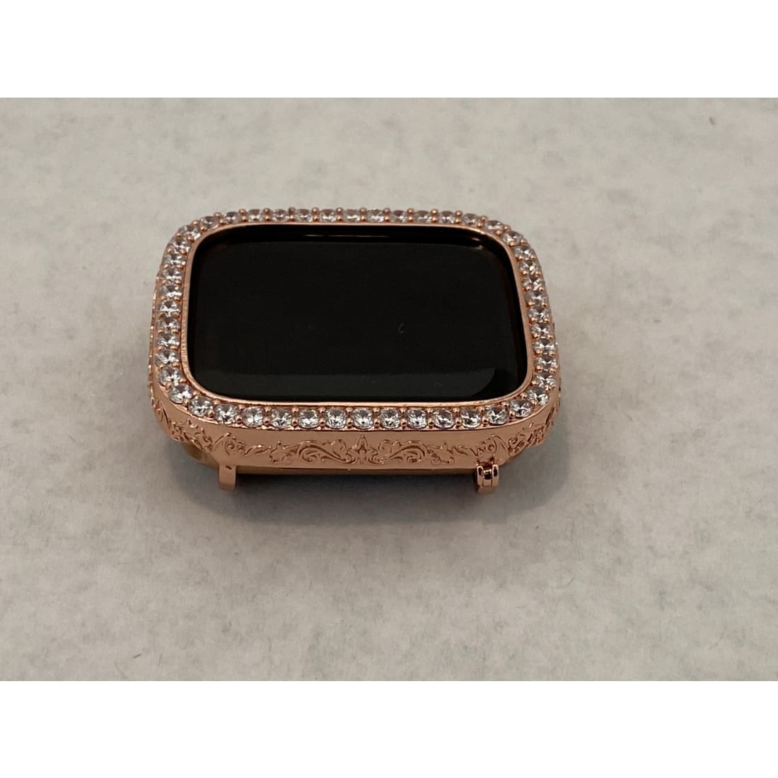 Designer Rose Gold Apple Watch Cover Set with Lab Diamonds Apple Watch Case Bumper 40mm 44mm Series 4,5,6 - apple watch, apple watch band,