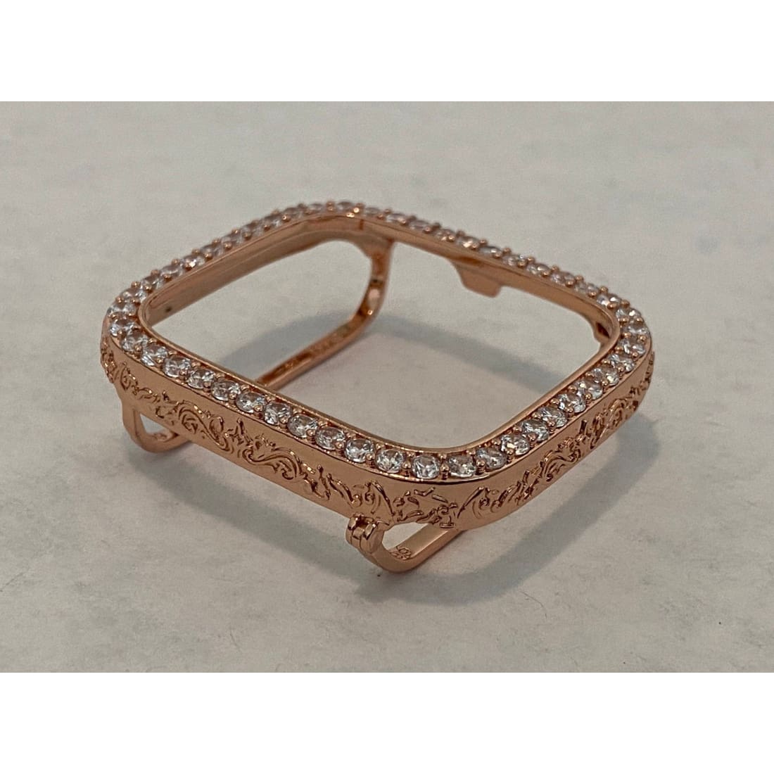 Designer Rose Gold Apple Watch Cover Set with Lab Diamonds Apple Watch Case Bumper 40mm 44mm Series 4,5,6 - apple watch, apple watch band,