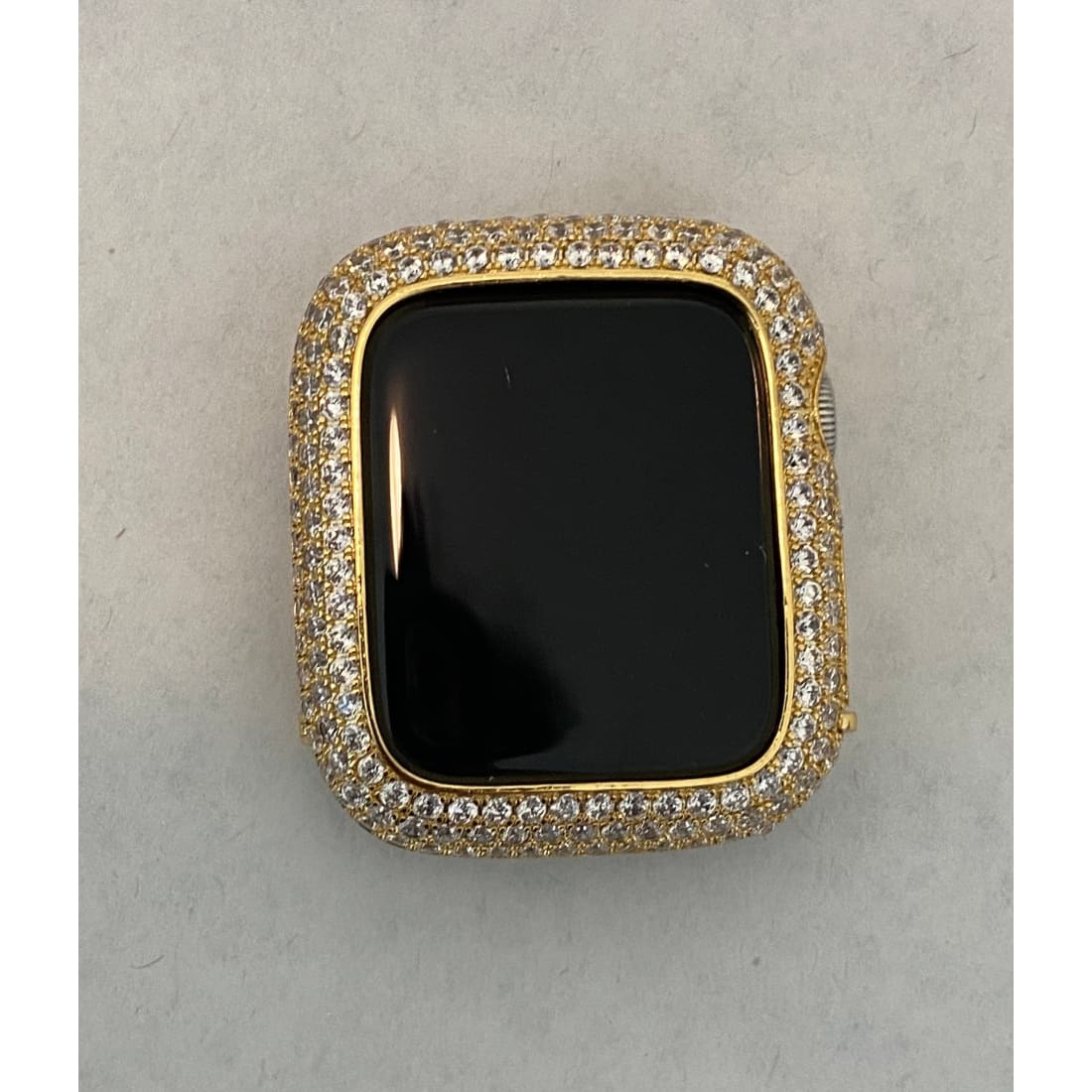 Iced Out Gold Apple Watch Band 38mm 40mm 42mm 44mm and or Apple Watch Bezel Lab Diamond Cover Iwatch Bling 41mm 45mm 49mm Ultra - apple