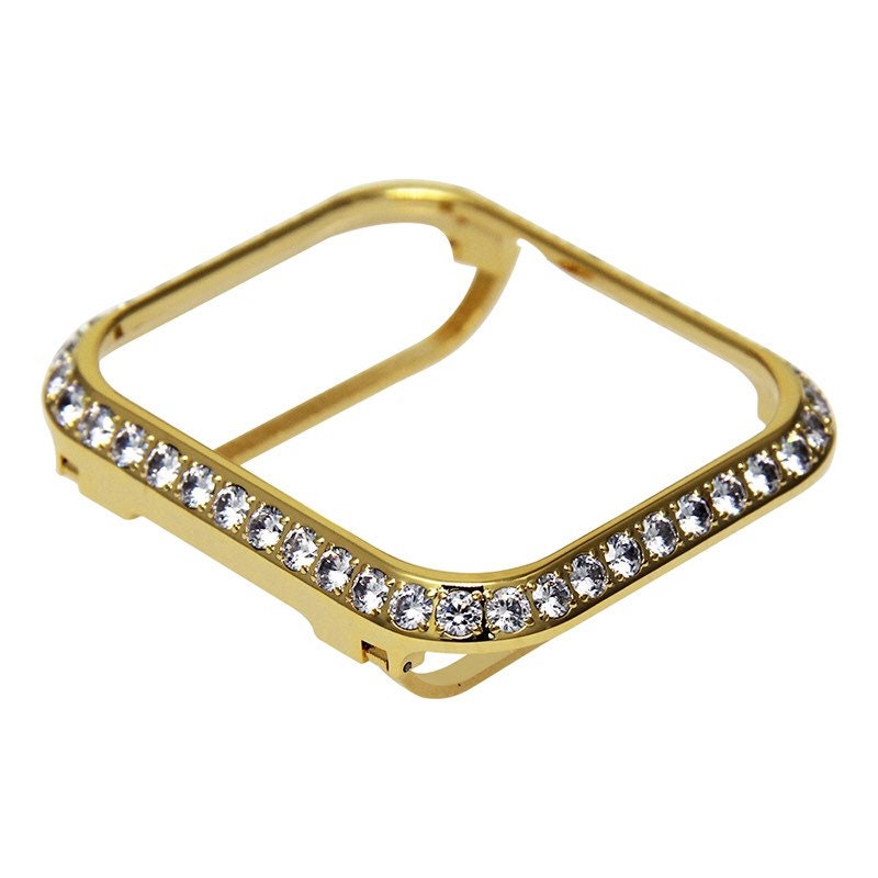 Gold Apple Watch Bezel Bling 38mm-44mm, Lab Diamond 3mm Iwatch Case Cover Iwatch Band Bling