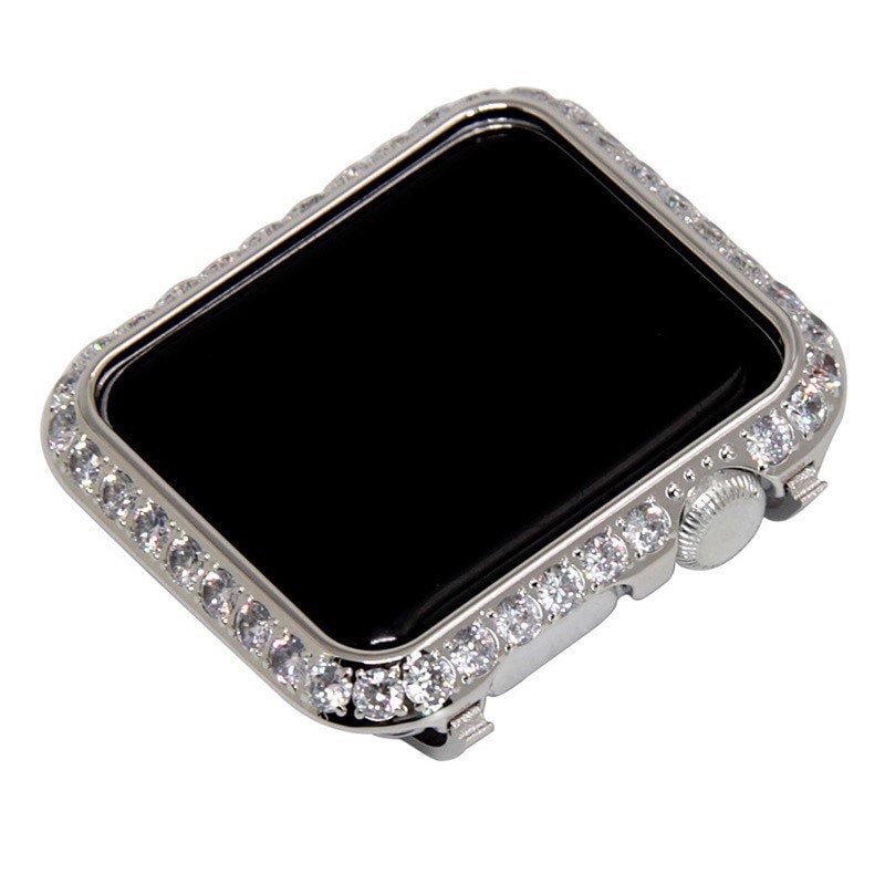 Custom Silver Apple Watch Case Swarovski Crystals for Iphone Watch Pretty Apple Cover 42mm Series 2/3 Iwatch Candy