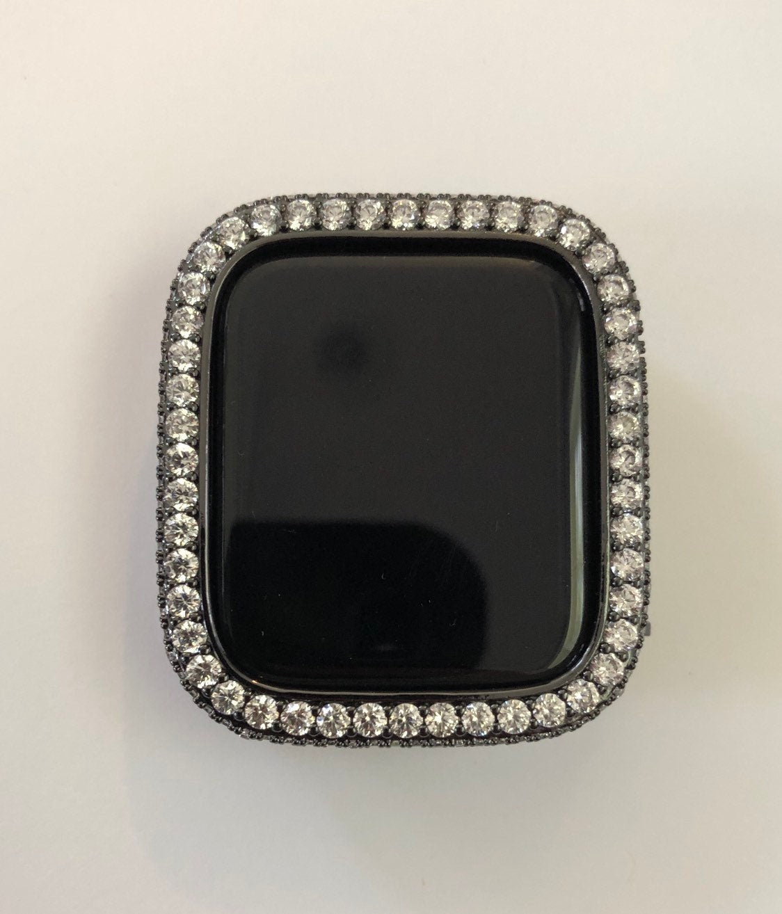 Series 10-11 Black Apple Watch Cover 42mm 46mm Lab Diamond Bezel Crystal Iphone Watch Case Protective Bumper 38mm-49mm Ultra Bling