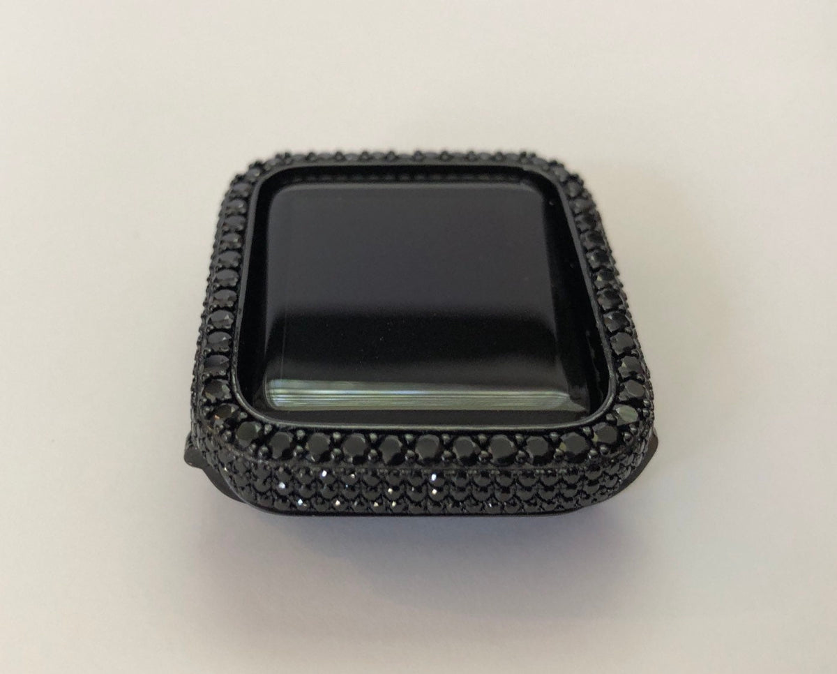 Black on Black Designer Apple Watch Case Lab Diamonds Apple Watch Cover Bumper Iwatch Candy Bling 38mm-49mm Ultra Series 2-11