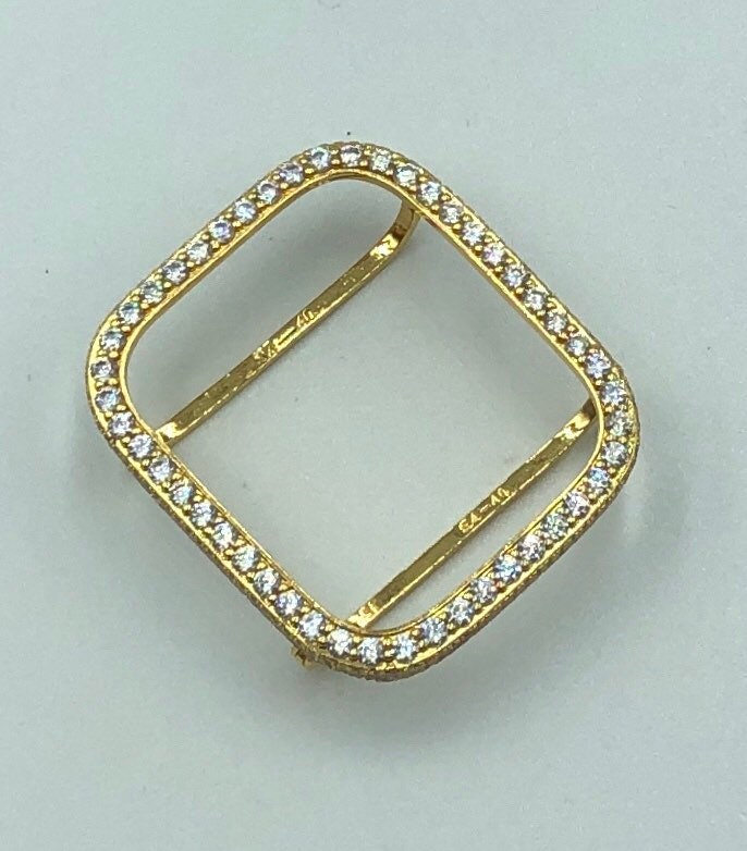 Apple Watch Cover Gold Lab Diamond Bezel Smartwatch Bumper Bling 38mm 40mm 41mm 42mm 44mm 45mm 46mm 49mm Ultra Series 2-10 SE Iwatch Case