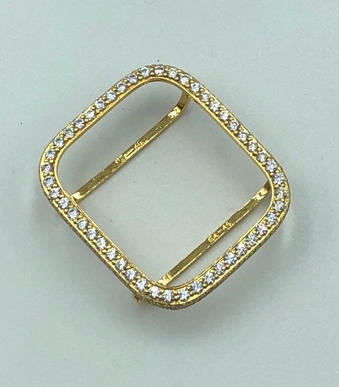 Apple Watch Cover Gold Lab Diamond Bezel For Smartwatch Sparkling Apple Watch Case 38mm-49mm Ultra Series 2-11