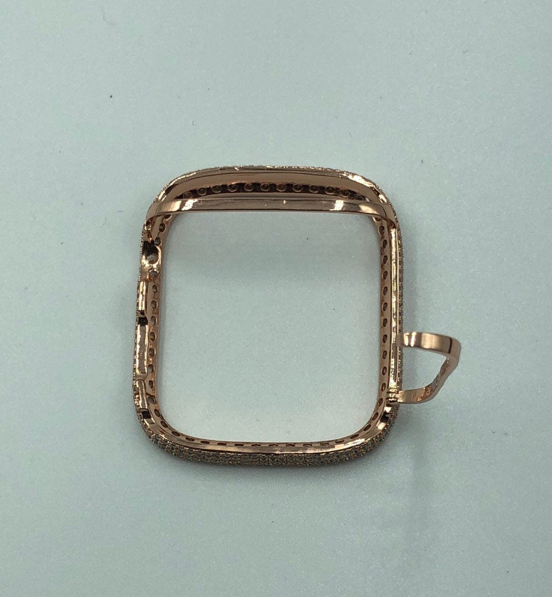 Apple Watch Cover Rose Gold Womens Lab Diamond Bezel Iphone Watch Case 38mm - 49mm Ultra Iwatch Cover Bling Series 10-11