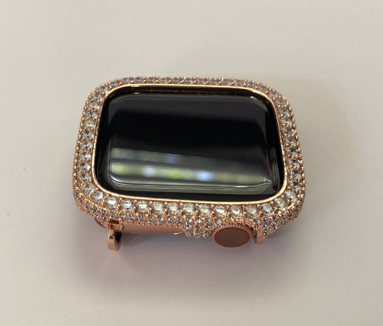 Apple Watch Cover Rose Gold Womens Lab Diamond Bezel Iphone Watch Case 38mm - 49mm Ultra Iwatch Cover Bling Series 10-11