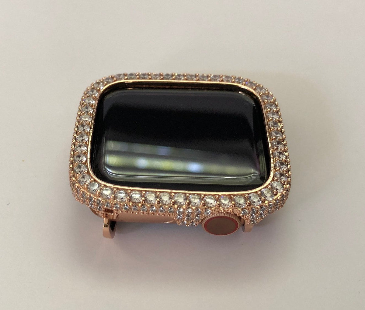 Apple Watch Cover Rose Gold Womens Lab Diamond Bezel Iphone Watch Case 38mm - 49mm Ultra Iwatch Cover Bling Series 10-11