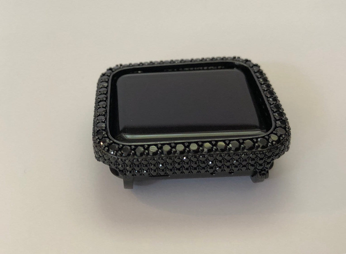 Series 2-11 Apple Watch Case Cover 38mm-49mm Black Lab Diamond Bezel 2.5mm Iwatch Band Smartwatch Bumper Bling 42mm 46mm