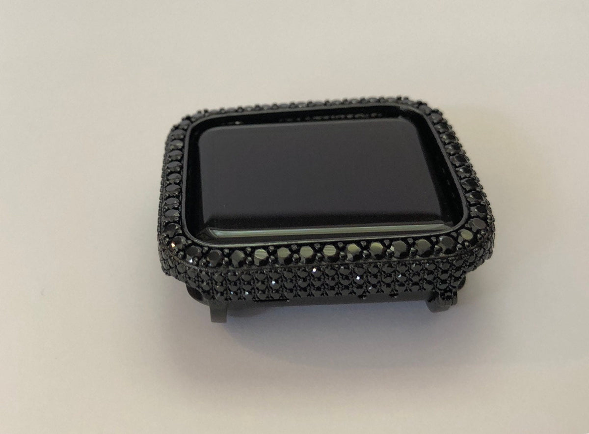 Series 2-11 Apple Watch Case Cover 38mm-49mm Black Lab Diamond Bezel 2.5mm Iwatch Band Smartwatch Bumper Bling 42mm 46mm
