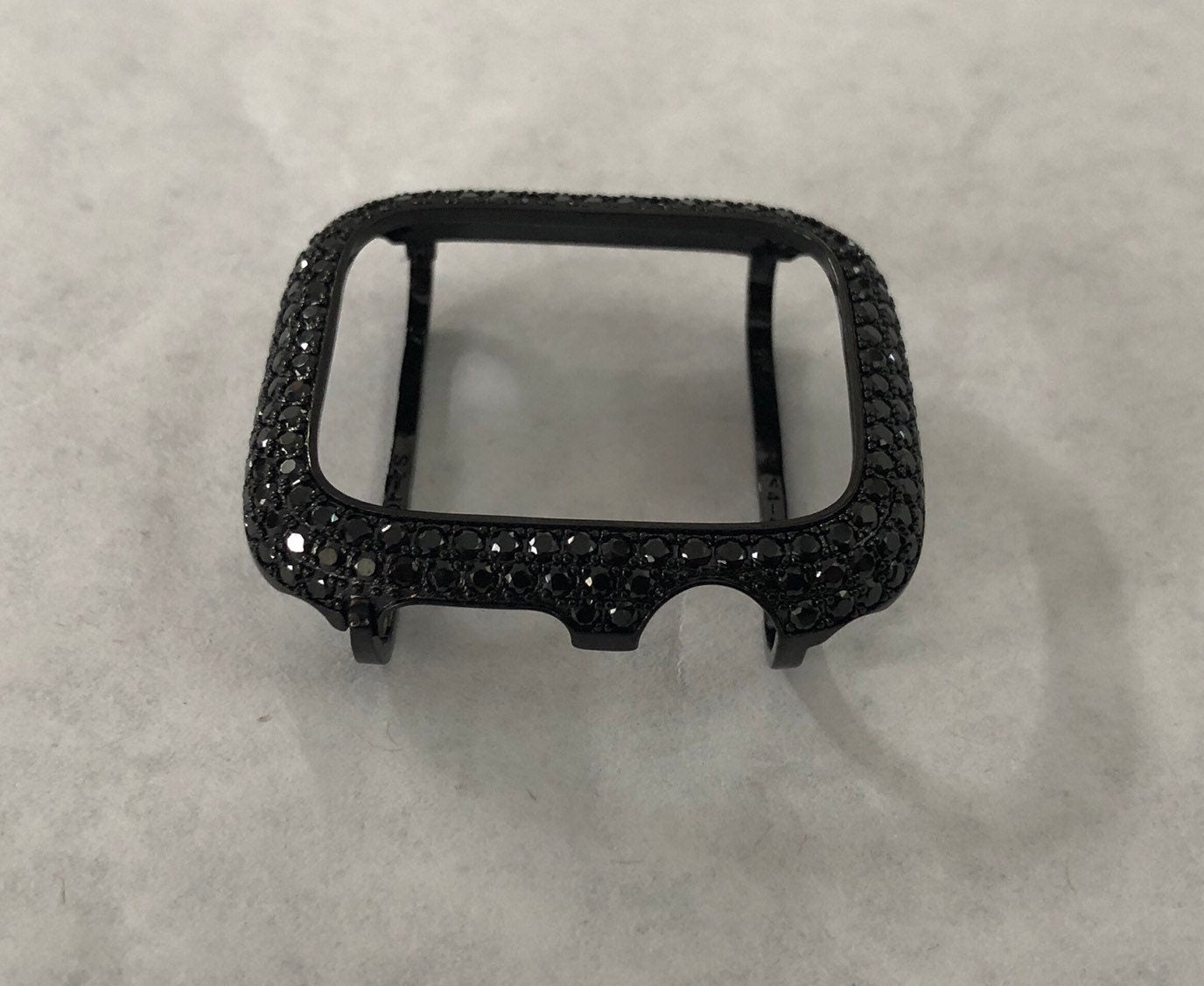 Series 2-11 Black on Black Apple Watch Cover Lab Diamond Bezel Case 38mm 40mm 41mm 42mm 44mm 45mm 46mm 49mm Apple Watch Cover Iwatch Candy