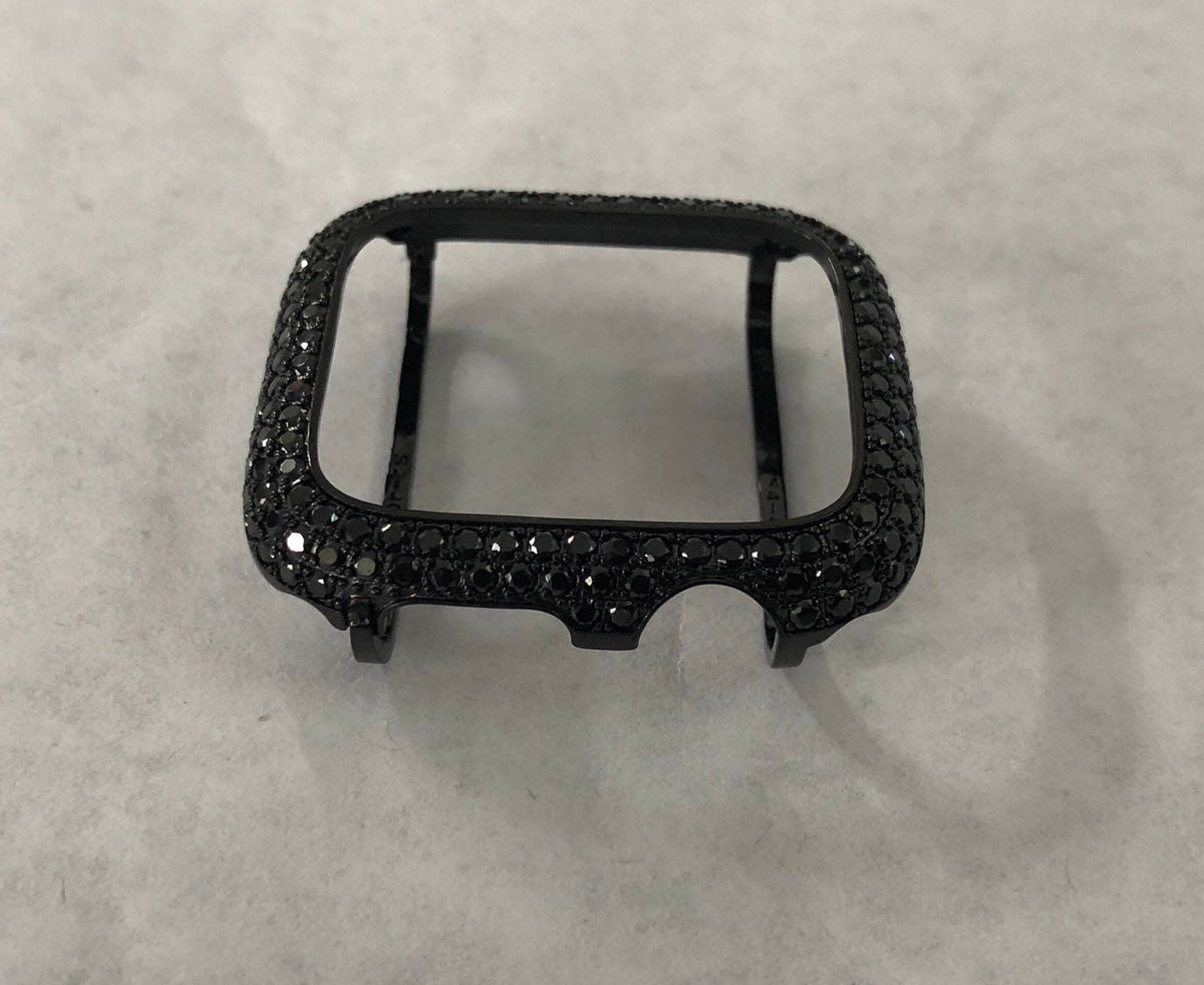 Series 2-11 Black on Black Apple Watch Cover Lab Diamond Bezel Case 38mm 40mm 41mm 42mm 44mm 45mm 46mm 49mm Apple Watch Cover Iwatch Candy