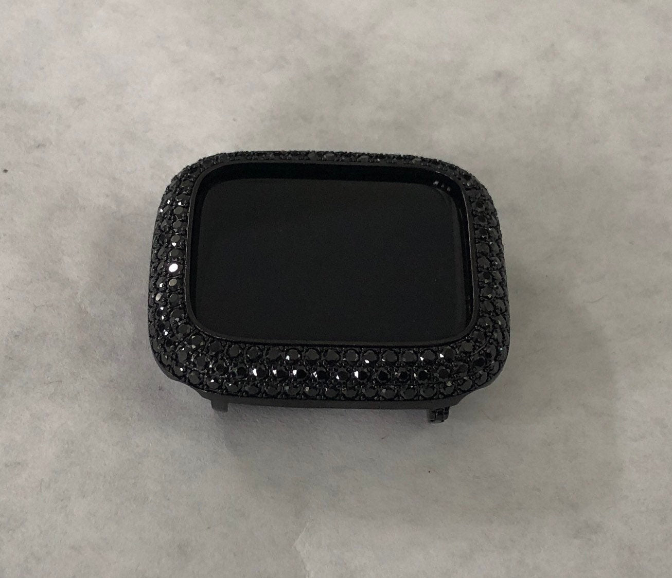 Series 2-11 Black on Black Apple Watch Cover Lab Diamond Bezel Case 38mm 40mm 41mm 42mm 44mm 45mm 46mm 49mm Apple Watch Cover Iwatch Candy