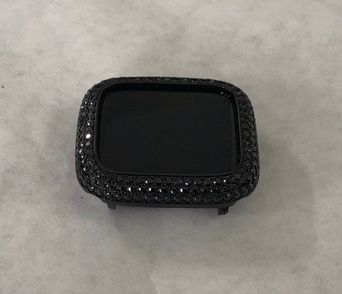 Series 2-11 Black on Black Apple Watch Cover Lab Diamond Bezel Case 38mm 40mm 41mm 42mm 44mm 45mm 46mm 49mm Apple Watch Cover Iwatch Candy