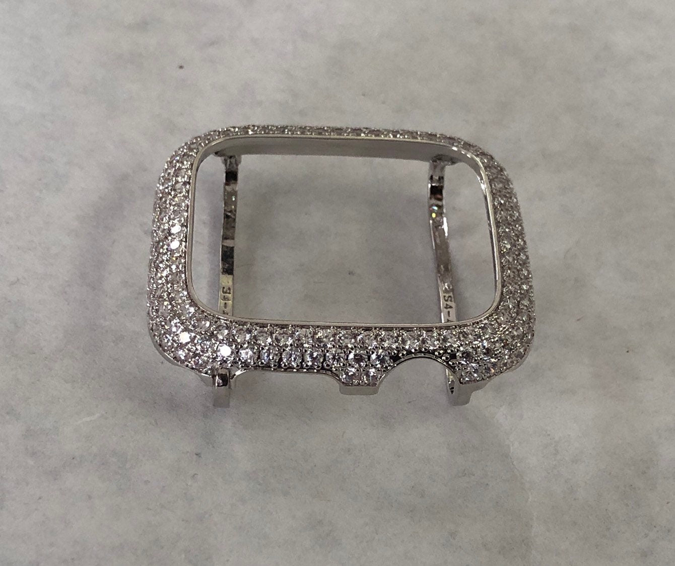 Series 10 Apple Watch Band Woman Silver Swarovski Crystals & or Apple Watch Cover Lab Diamond Bezel 38mm 40mm 41mm 42mm 44mm 46mm 45mm 49mm