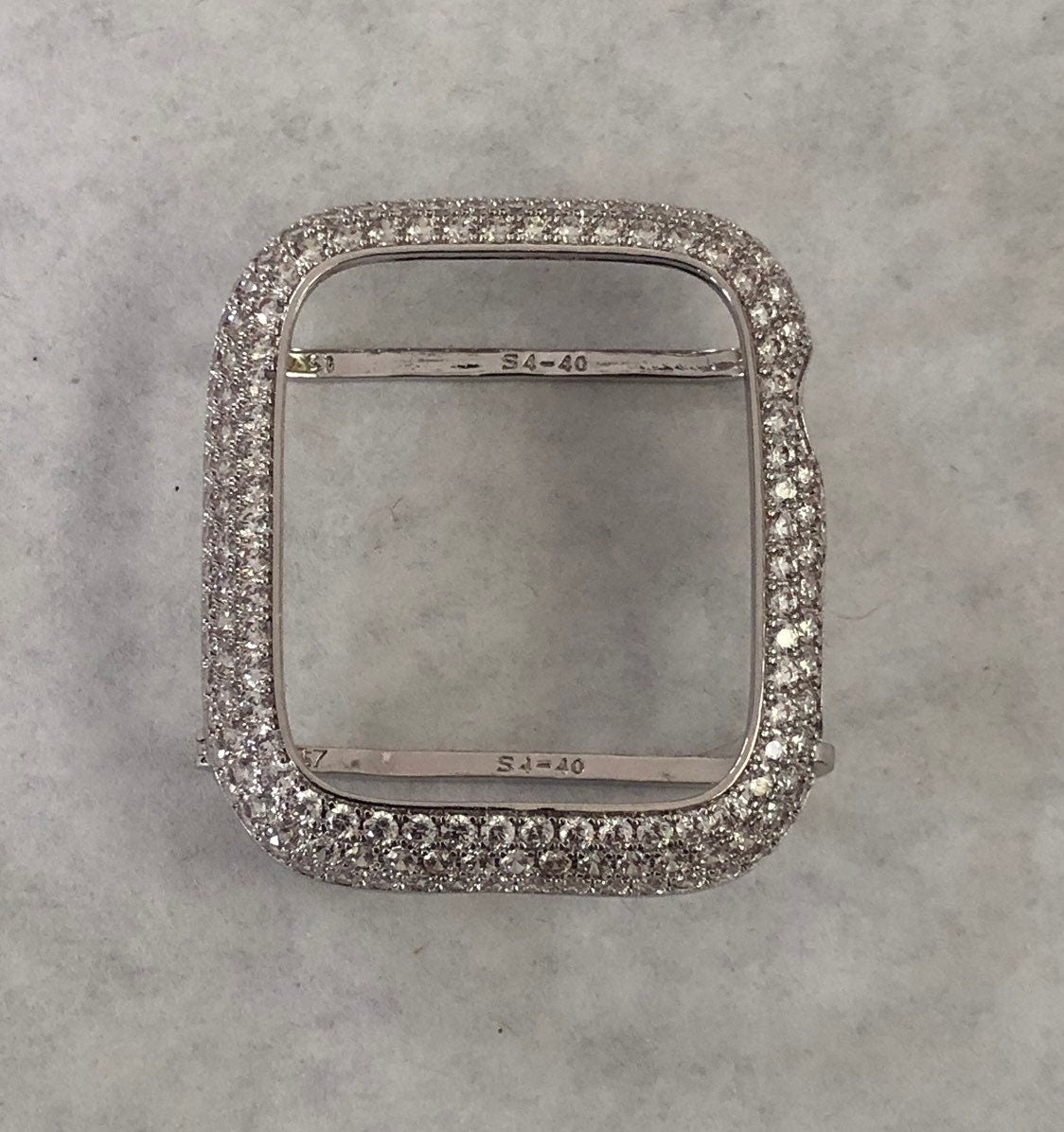 Series 2-10 Apple Watch Band 41mm 45mm 49mm Ultra Swarovski Crystals & or Lab Diamond Bezel Apple Watch Case Bumper Smartwatch Bling Silver