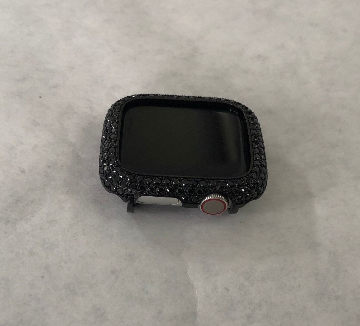 Series 2-11 Black on Black Apple Watch Cover Lab Diamond Bezel Case 38mm 40mm 41mm 42mm 44mm 45mm 46mm 49mm Apple Watch Cover Iwatch Candy