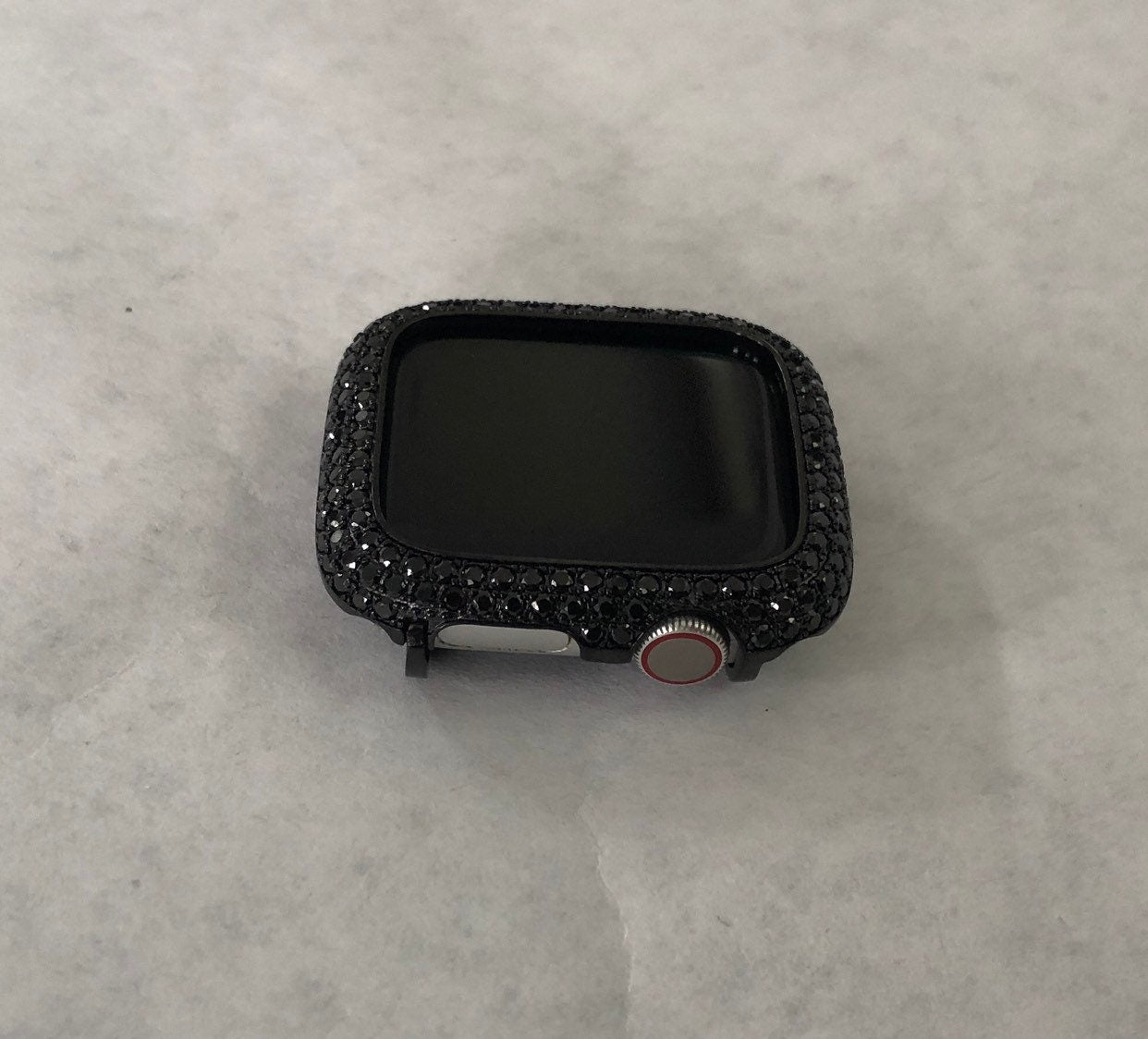 Series 2-11 Black on Black Apple Watch Cover Lab Diamond Bezel Case 38mm 40mm 41mm 42mm 44mm 45mm 46mm 49mm Apple Watch Cover Iwatch Candy