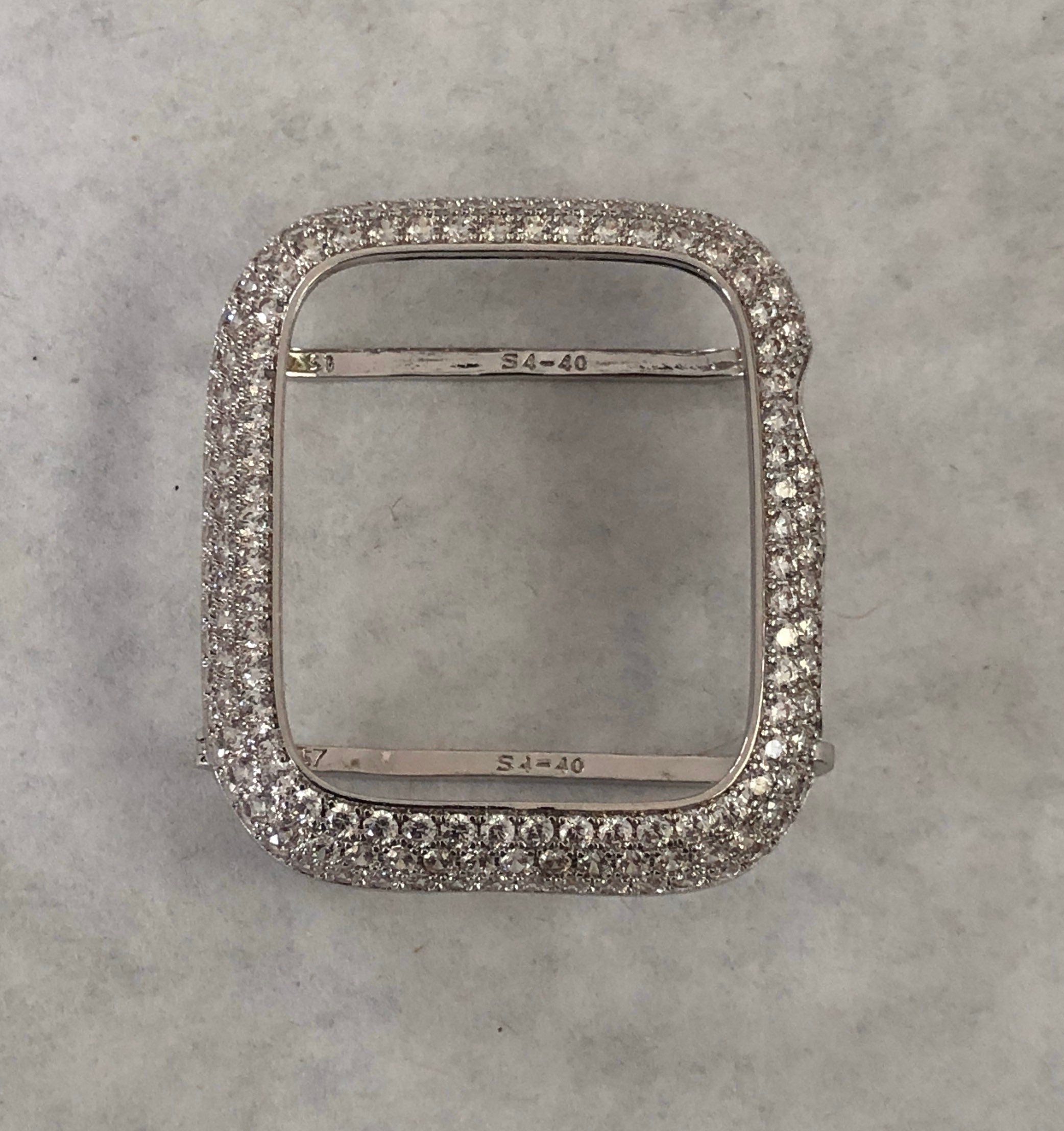 Series 10 Apple Watch Band Silver Stainless Steel Swarovski Crystals & or Apple Watch Case Lab Diamond Bezel Bling Iphone Watch Cover Bling