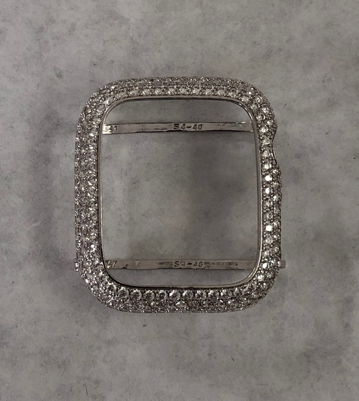 Series 10-11 Apple Watch Band Silver Stainless Steel Swarovski Crystals & or Apple Watch Cover 2.5mm Lab Diamond Bezel Iwatch Case 38mm-49mm