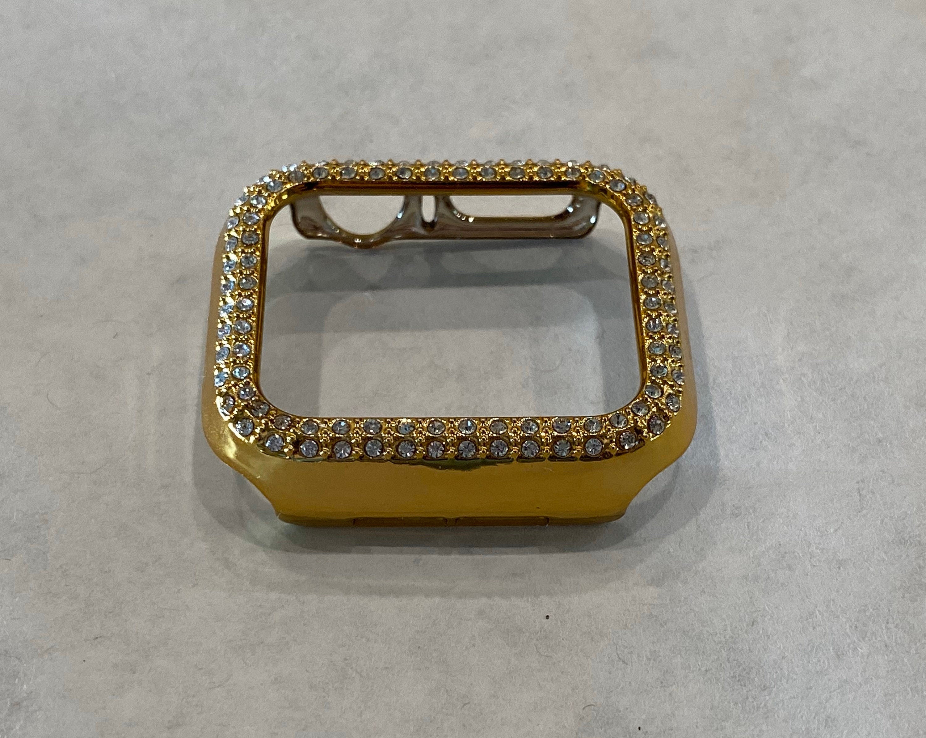 Series 10-11 Gold Apple Watch Cover 49mm Ultra High End Crystals Protective Iphone Watch Case 38mm-46mm Smartwatch Bumper