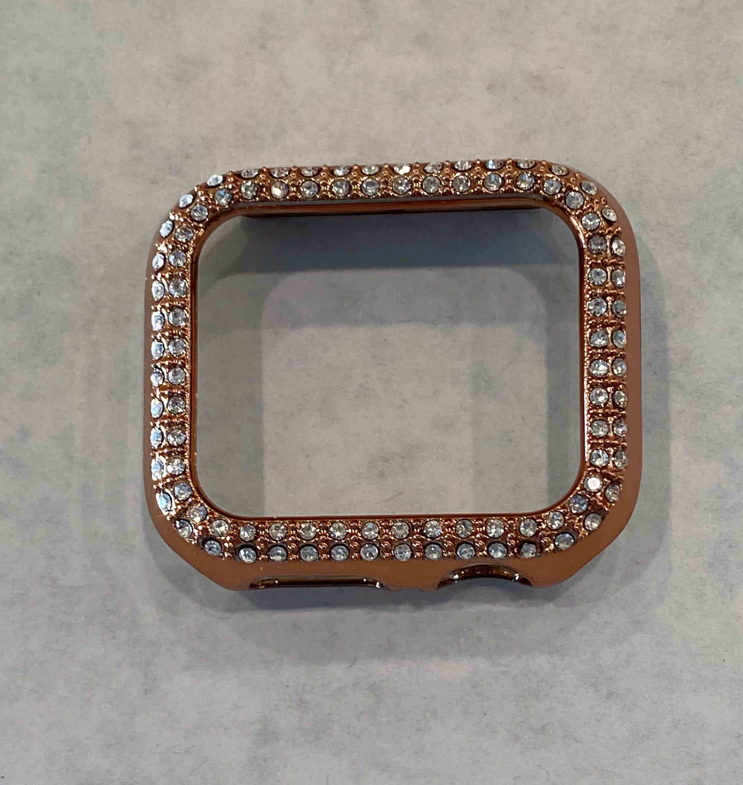 Series 2-9 Apple Watch Cover Rose Gold Rhinestone Crystal Apple Watch Case Bumper Faceplate 38mm-49mm Ultra Iwatch Candy Bling