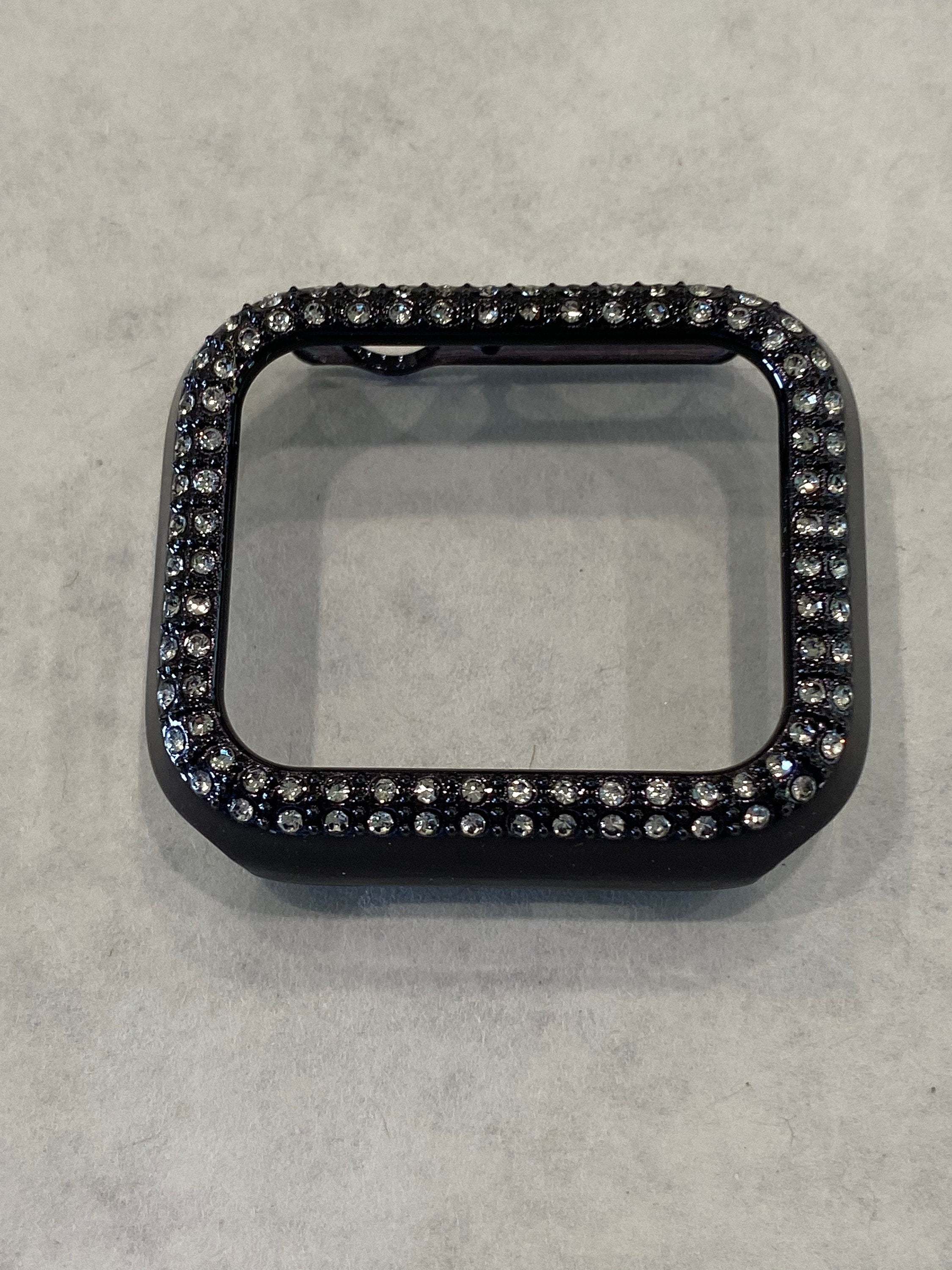 Series 10-11 Black Apple Watch Cover Swarovski Crystals for Iphone Watch Protective Apple Watch Face 38mm-49mm Iwatch Case Bling
