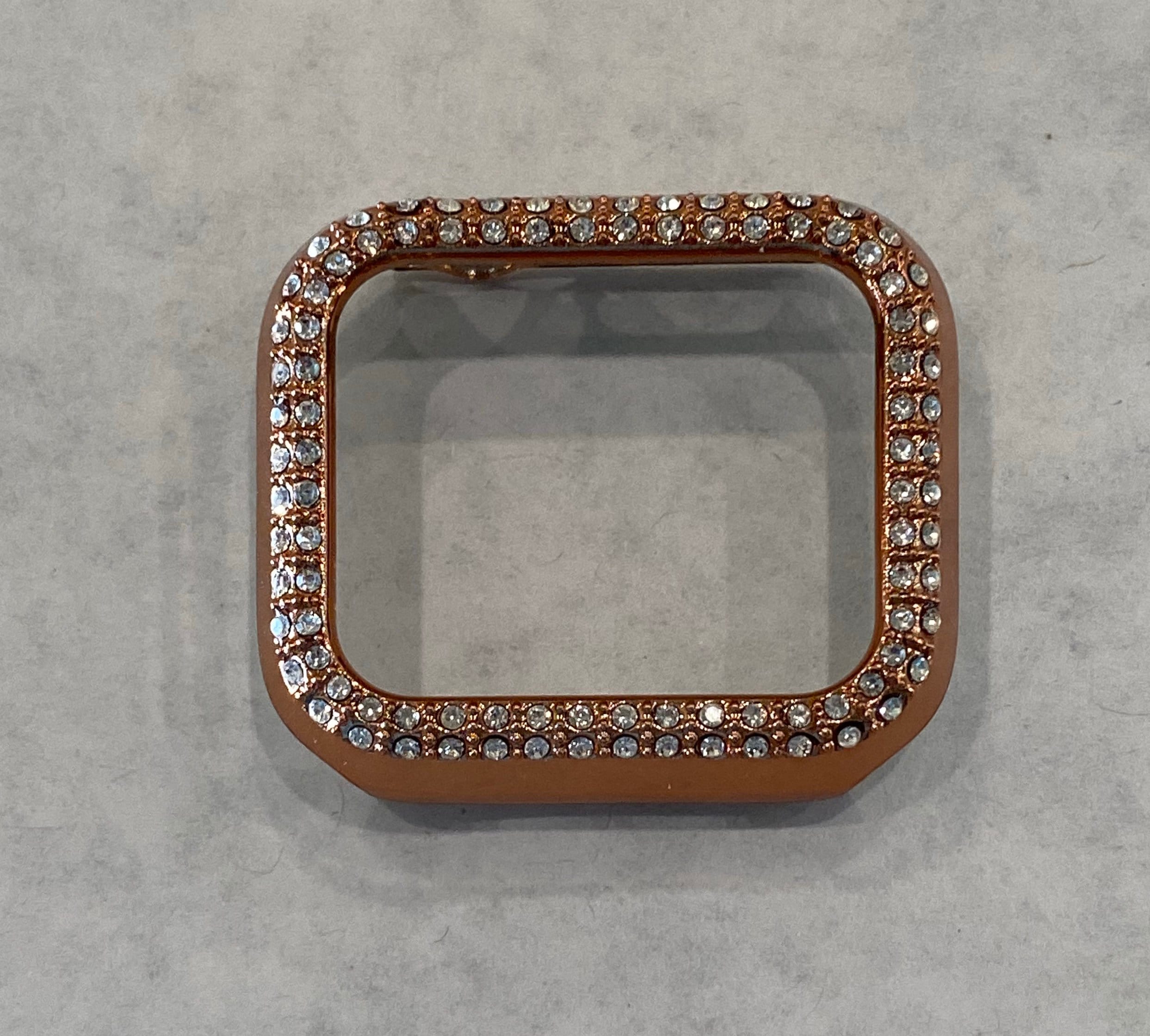 Series 2-9 Apple Watch Cover Rose Gold Rhinestone Crystal Apple Watch Case Bumper Faceplate 38mm-49mm Ultra Iwatch Candy Bling