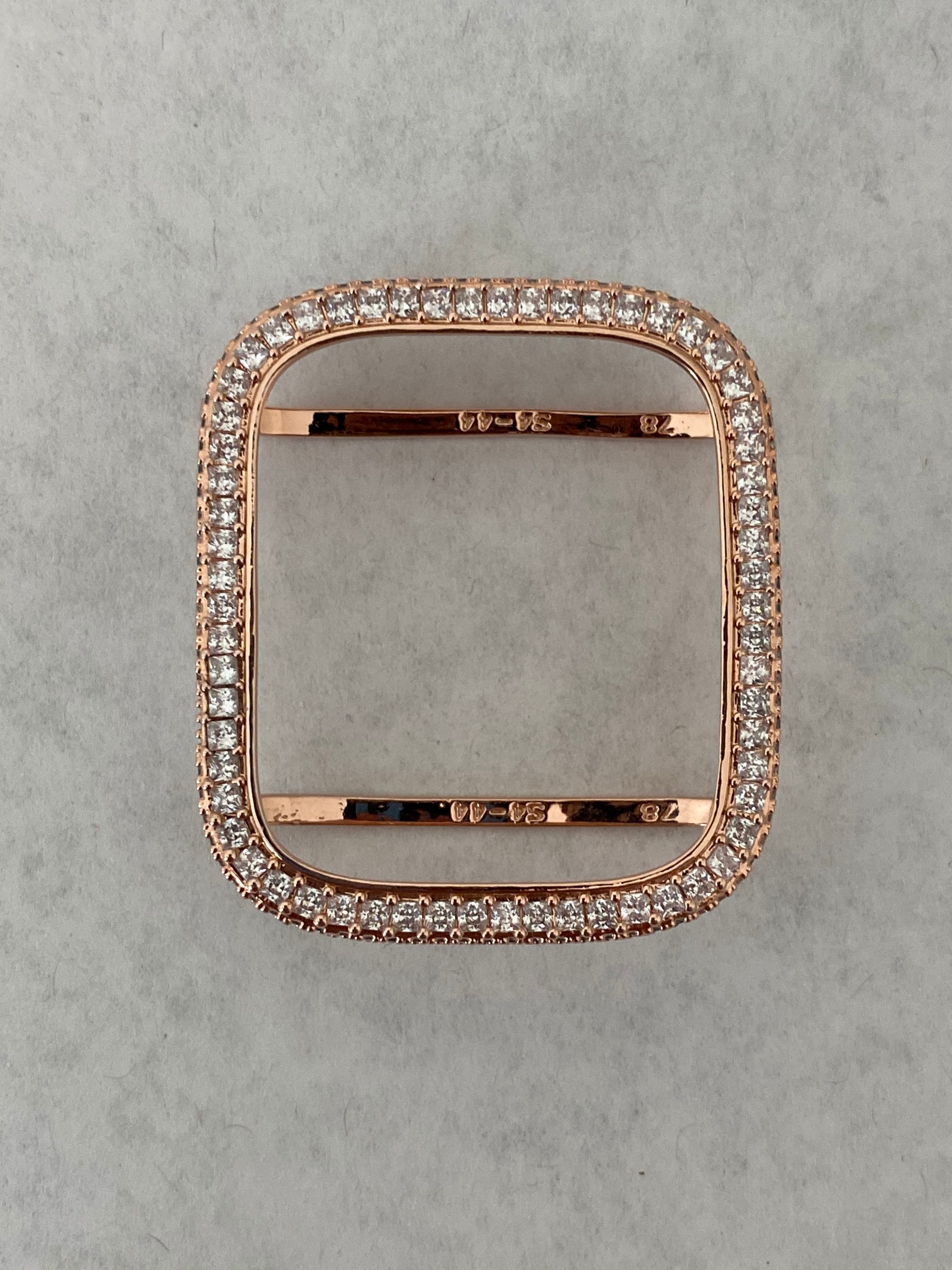 Apple Watch Band Women Rose Gold Swarovski Crystal 38mm-49mm Series 10 & or Apple Watch Cover Lab Diamond Apple Watch Bezel Bling