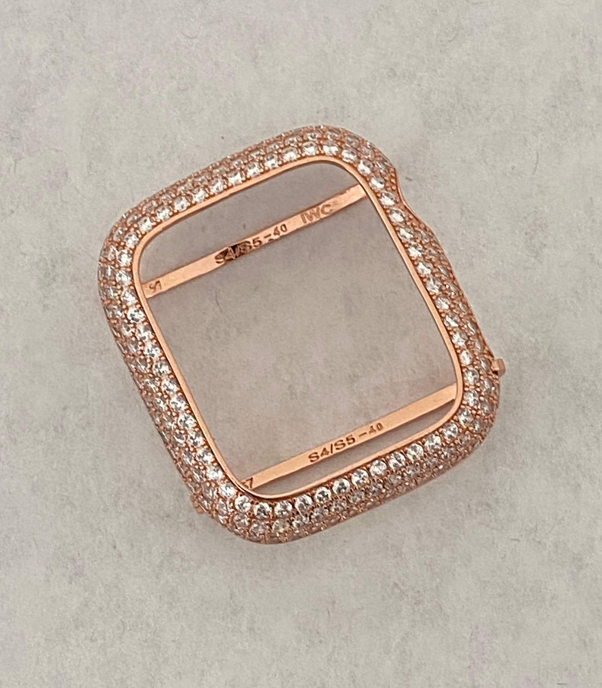 Rose Gold Apple Watch Band Womens High End Crystals & or Apple Watch Cover Lab Diamond Bezel Iphone Watch Case 39mm-49mm Ultra Iwatch Candy