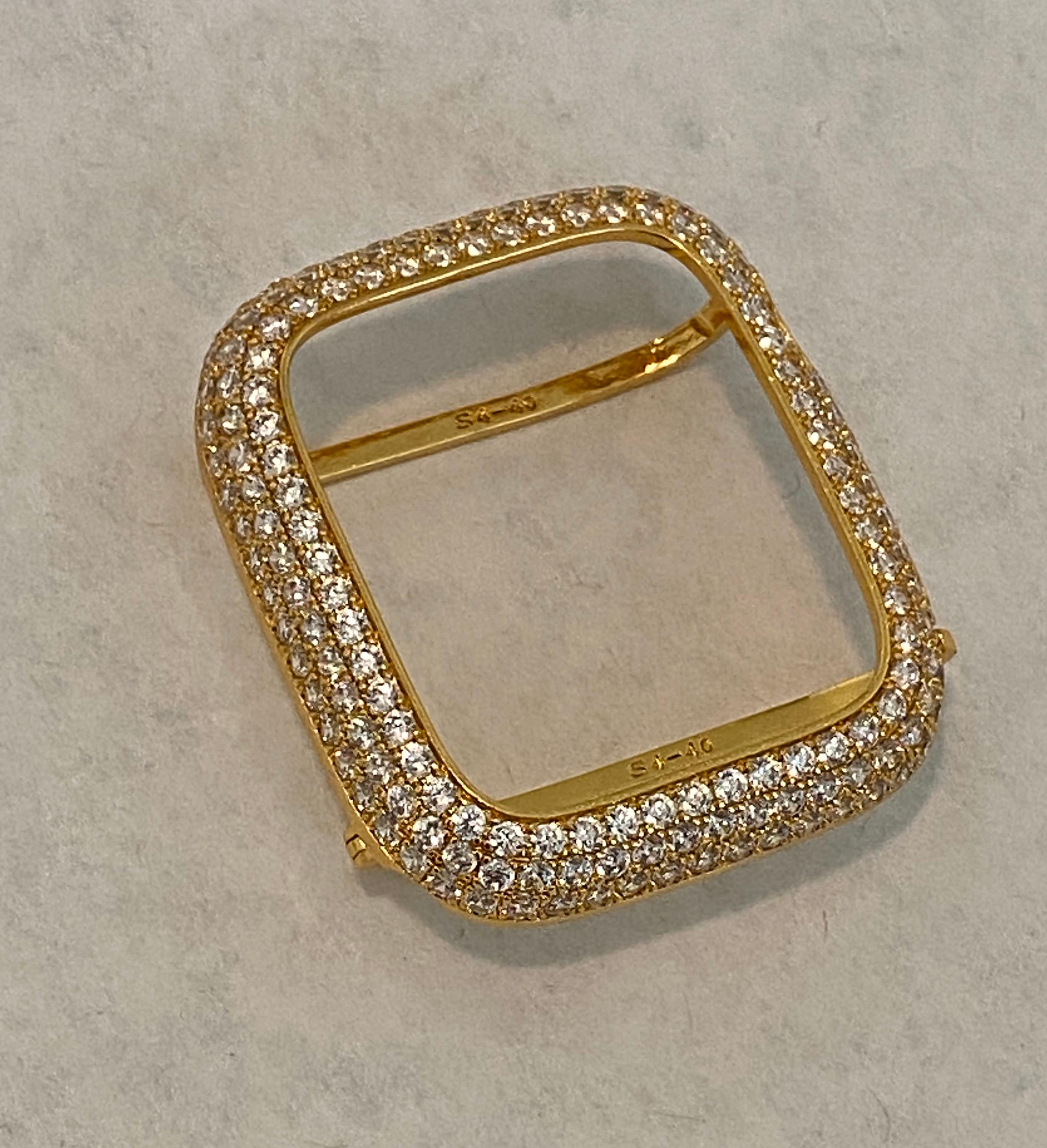 Designer Apple Watch Band Women's Gold Swarovski Crystals & or Pave Apple Watch Cover Lab Diamond Bezel Bumper Bling 38mm-49mm Iwatch Candy